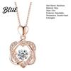 Heart-shaped Necklace Women Double Heart Entangled Rhinestone Decor Adjustable