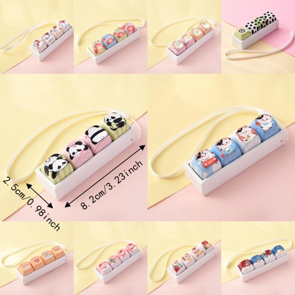 Cartoon Fidget Clicker Keychain Animals Fingertip Button Keyring Sensory Clicker Toys Student Gift