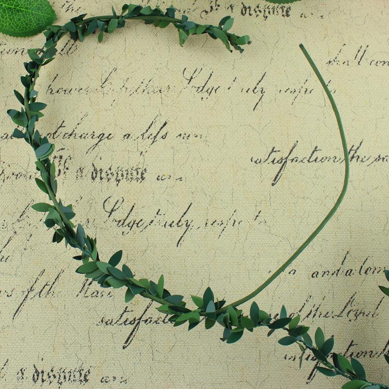 7.5m DIY Green Leaf Rattan Iron Wire Wreath Material
