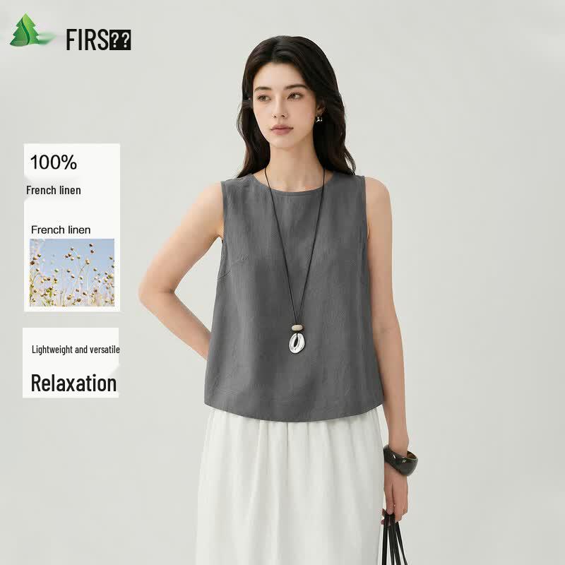 FIRS Women s Linen Sleeveless Vest M