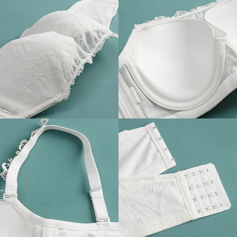Large size strapless underwear gathers non-slip tube top type soft steel ring bra anti-light thin wedding dress