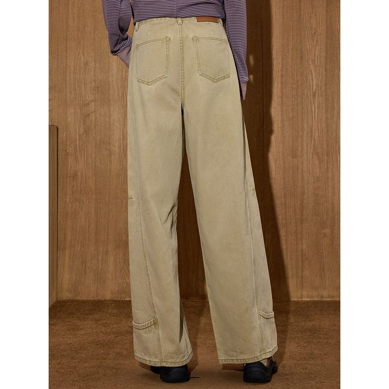 Coolhut Autumn and Winter New High-Waisted Versatile Straight-Leg Jeans Retro Style Women's Slimming Wide-Leg Floor-Length Pants