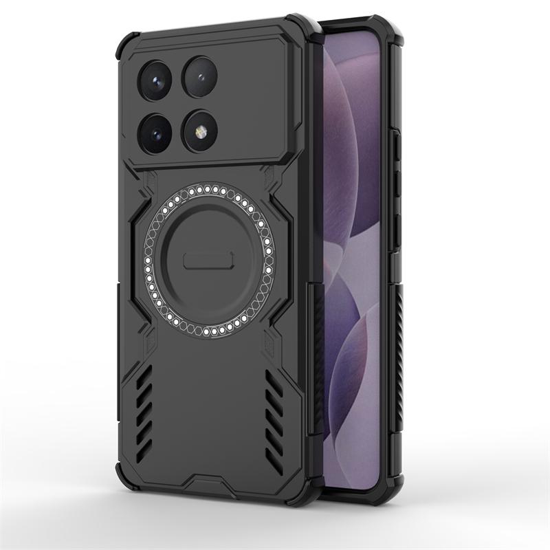 Armor Case For Xiaomi Poco F6 Pro Magnetic Adsorption Wireless Charge Back Cover Poco F6 F7 Pro X6 Pro Case For Poco F6 Pro Case