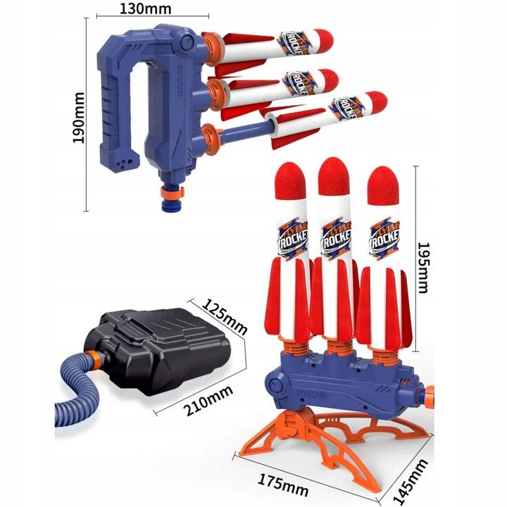 Wyrzutnia Rakiet X4 Piankowych Katapulta 2W1 Launcher Miotacz Rakietnica Lt