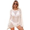 Mode Sexy Bikini Sonnenschutz Strickwaren Elegant Sommer Neu Rundhalsausschnitt Ausgeschnitten Damen Langarmshirt Lässig Strand Einfarbig Bluse