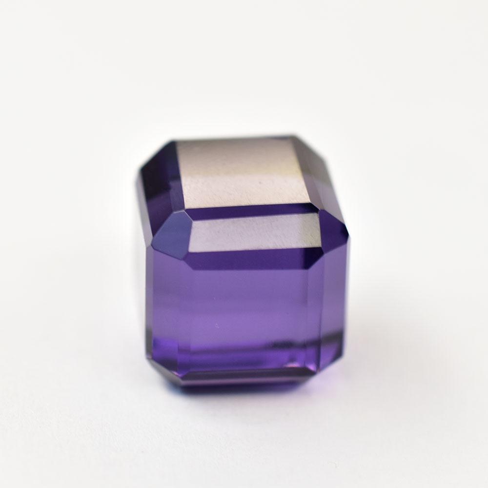 CERTIFIED Natural Purple Amethyst Cube Cut 37.45 Ct Loose Gemstone For Her