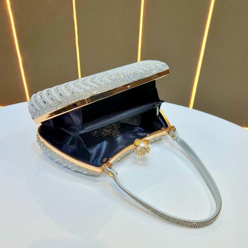 Retro Pearl Handbag, Fashionable Single-shoulder Crossbody, Light Luxury and High-end Evening Bag Casually