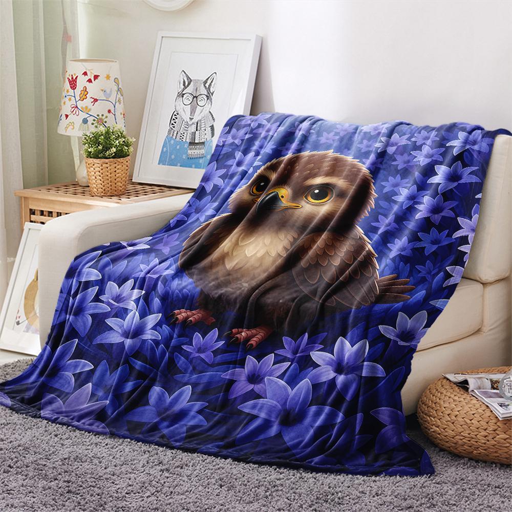 1Pc Cartoon Print Flannel Blanket, High Quality Comfortable for All Seasons, Home Decor, Warmth and Comfort, Perfect for Christmas Birthday Gift