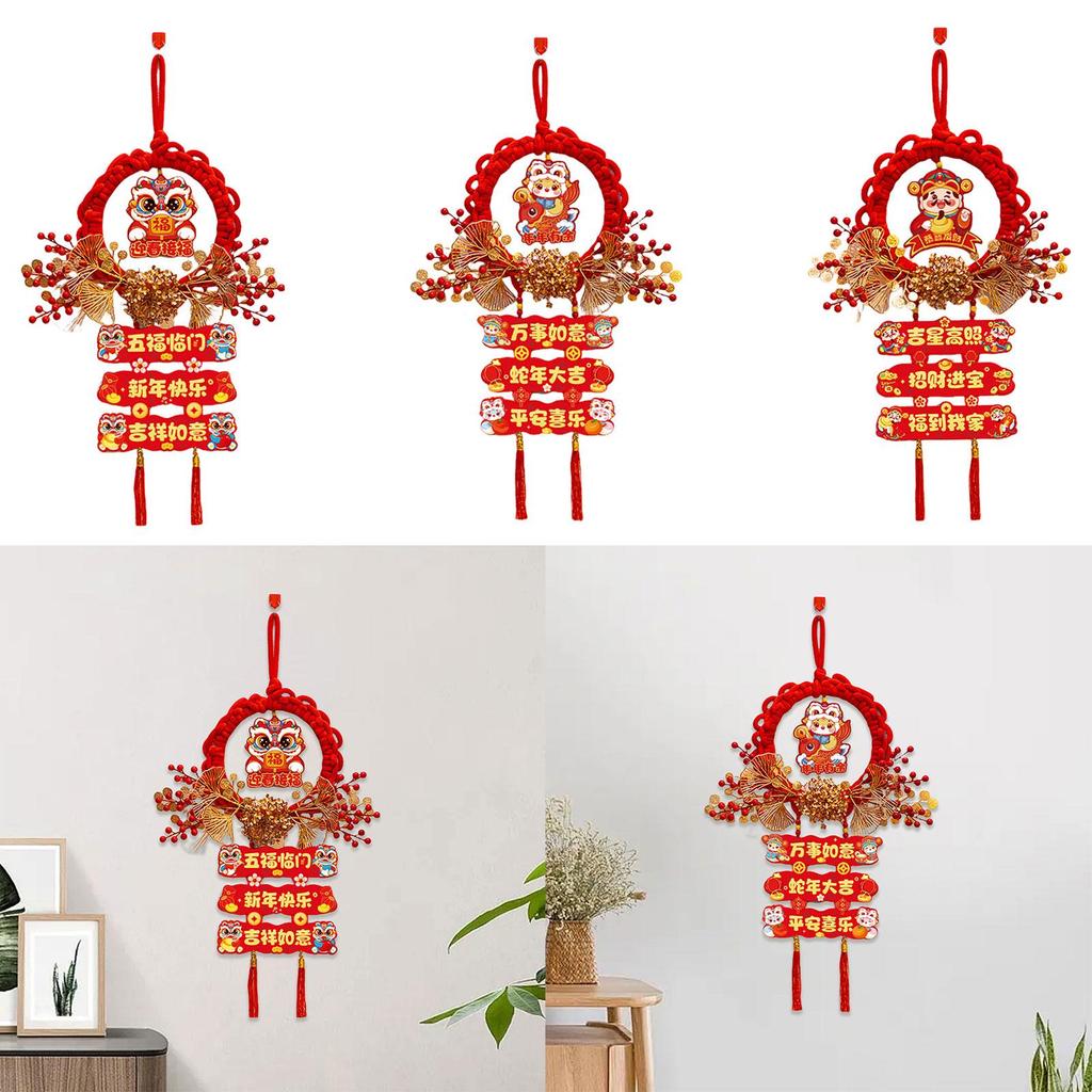 Chinese New Year Hanging Ornament Party Supplies Gift with Tassel Spring Festival Pendant for Holiday Office Bedroom Porch Wall