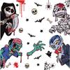 Halloween Cartoon Wall Sticker: Skull, Pumpkin, Balloon, Scarecrow, Self-Adhesive Glass Decal