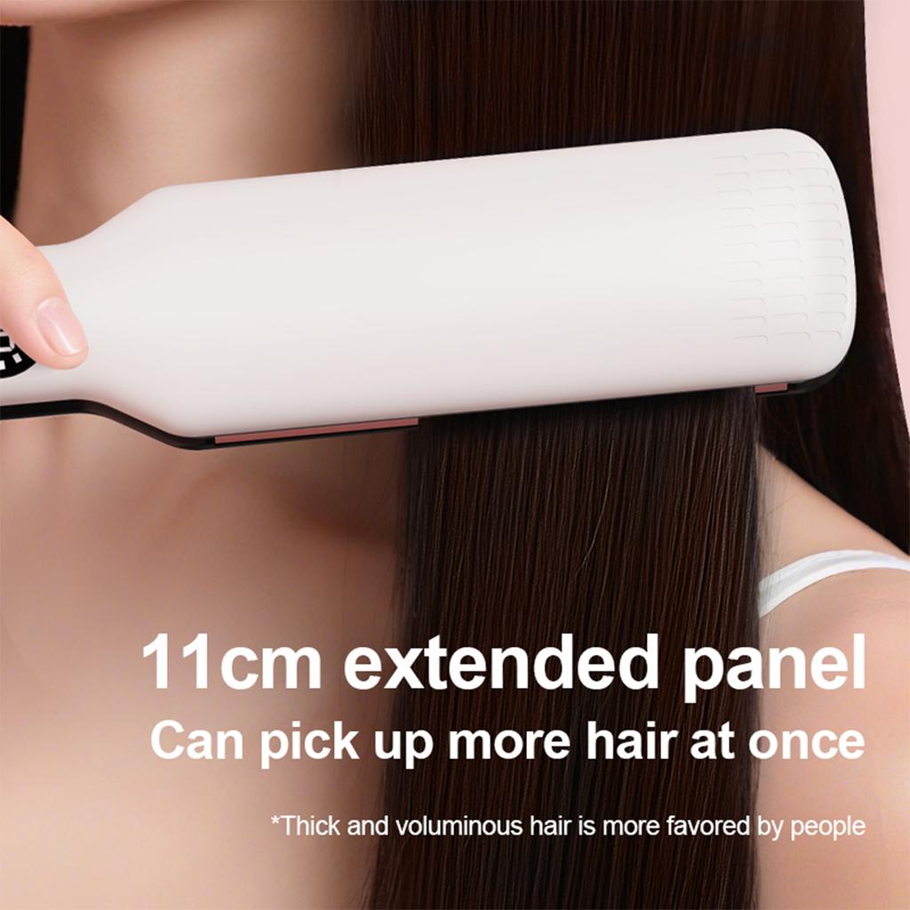1/60W Fast Heating Hair Straightener With Oil Coating Wide Plates For Smooth Styling Frizzy Hair Care PTC Tech