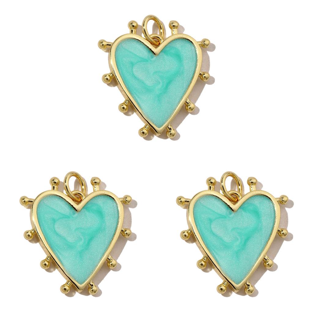 3pcs 18k Gold Plated Charm Heart/Horseshoe/Dices Poker Card Pendants with Cubic Zirconia Necklace Earrings Components