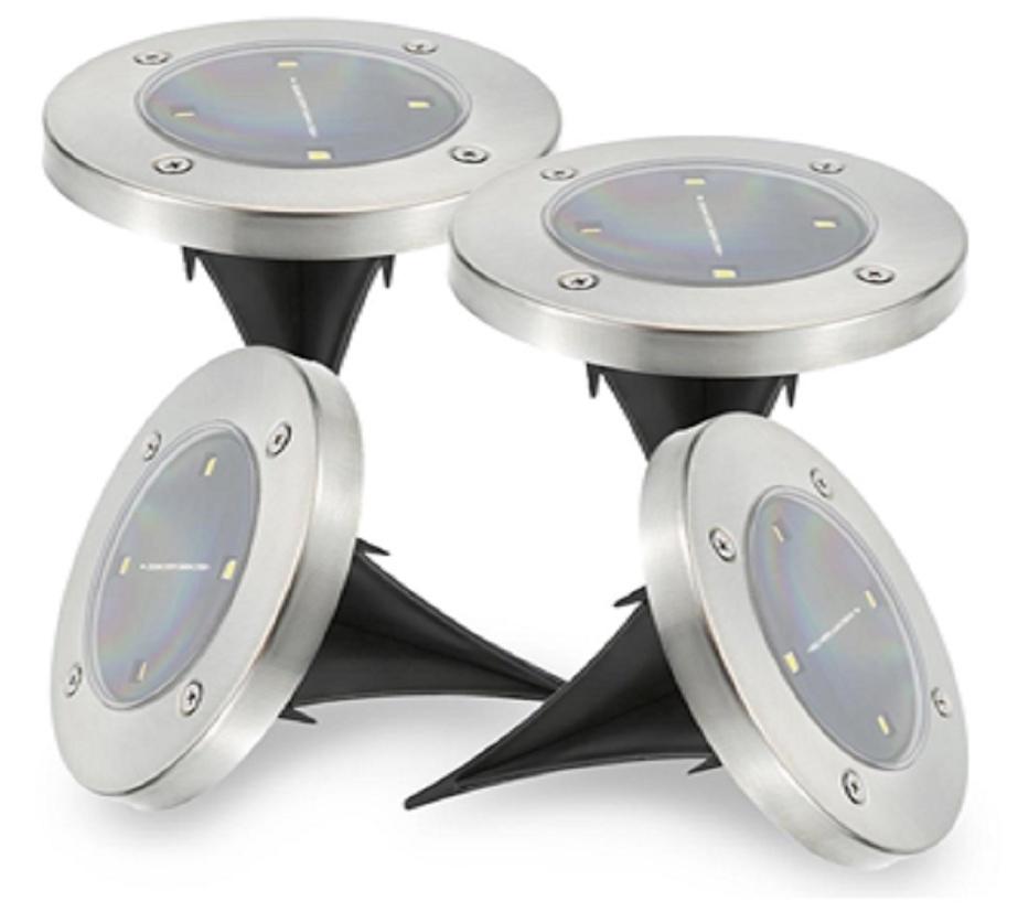 Howell Bell Disk Lights Solar Powered Led Outdoor Lights As Seen On Tv 4 Pack