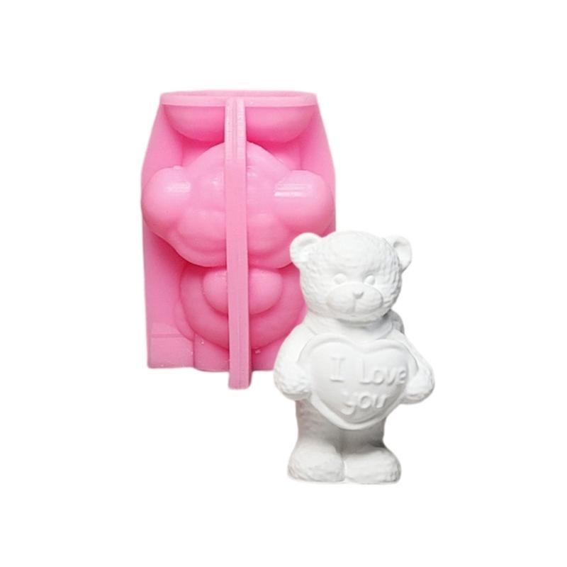 J0MC Bear Silicone Molds for Candle Soap Home Decoration Chocolate Cake Baking