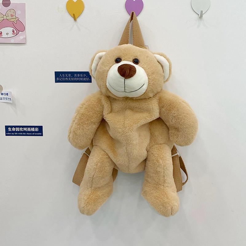 Children Cute Plush Backpack Lovely Cartoon Brown Bear Backpack Kawaii School Bag Girls Boys Kindergarten Birthday Festival Gift