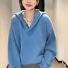 Women's Korean Style Thickened Hooded Sweater - Versatile, Slimming, Loose Knitwear for 2025 Autumn/Winter.