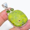 Atlantisite, Peridot Gemstone 925 Sterling Silver Jewelry Pendant 2.01" SU-8466