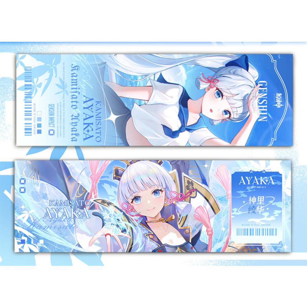 Genshin Impact Collection Karty Hry Záložka Furina Neuvillette Wriothesley Laser Oboustranná vstupenka Anime Tarotová karta Dárek