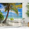 Paesaggio Marino Tenda da Bagno Doccia Tenda da Doccia Tropicale Oceano Spiaggia Foglia di Palma Lavabile Tende da Bagno Tessuto in Poliestere Decorazione per la Casa