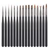 Wooden Handle Nail Art Brushes Set For Manicure Liner Painting Gradient UV Gel Extension Builder Drawing Pen Kit