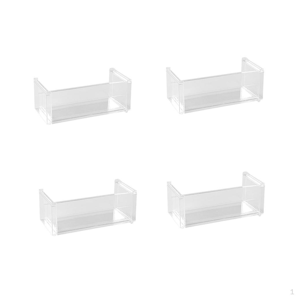 4 Pack Clear Cosmetic Display Stand, Simple Desktop Decoration Storage Holder Badges Figurines