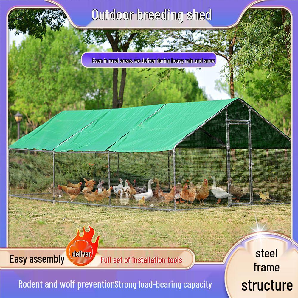 Extra Large Outdoor Rainproof Poultry Coop for Chickens, Pigeons & Peacocks