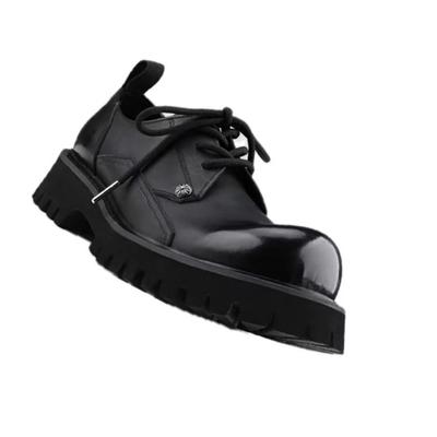 Fashion Men Korea Leather Platform Oxfords Slip On Thick Tottom For Male Derby Shoes Casual Loafers Mens Square Toe Formal Dress Shoes