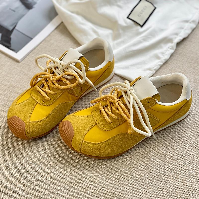 2025 Spring Soft-soled Lightweight Forrest Gump Shoes Women's New Fashion Flat-soled Sports and Leisure Shoes Versatile Retro German Training Shoes