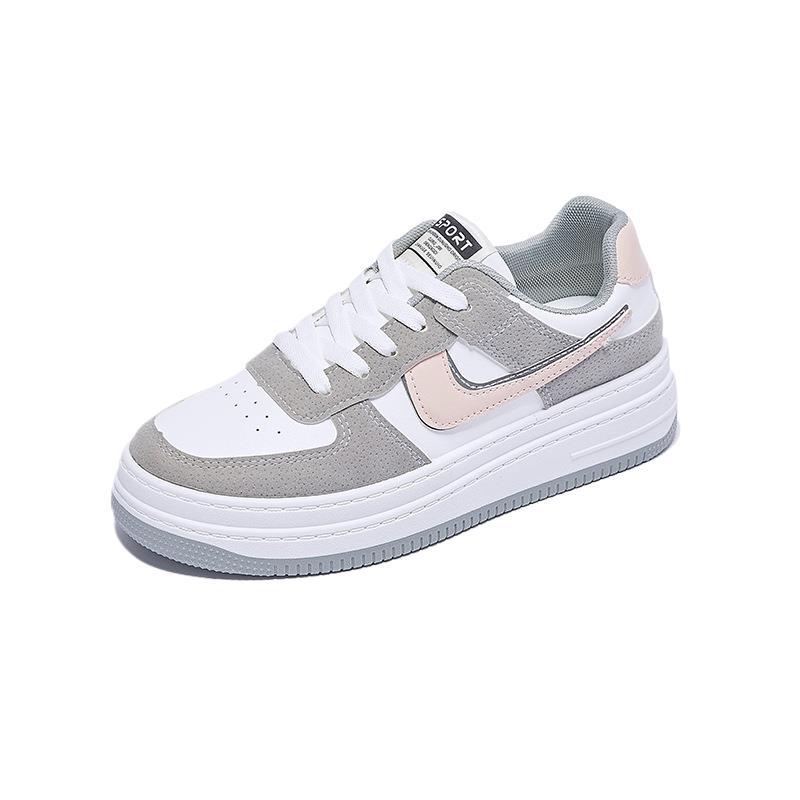 Little White Shoes Women's 2025 Spring New Korean Version of Board Shoes Women Ins Tide Students Flat Bottom Running Breathable Leisure ZK05