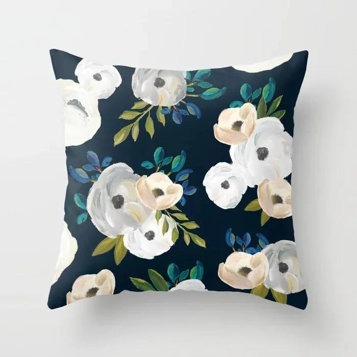 Kissenbezug Heimdeko Sofa Rote Blume Quadratische Dekoration