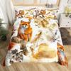 Tribal Fox Printed Duvet Set Woodland Animal Quilt Set Three-Piece Set