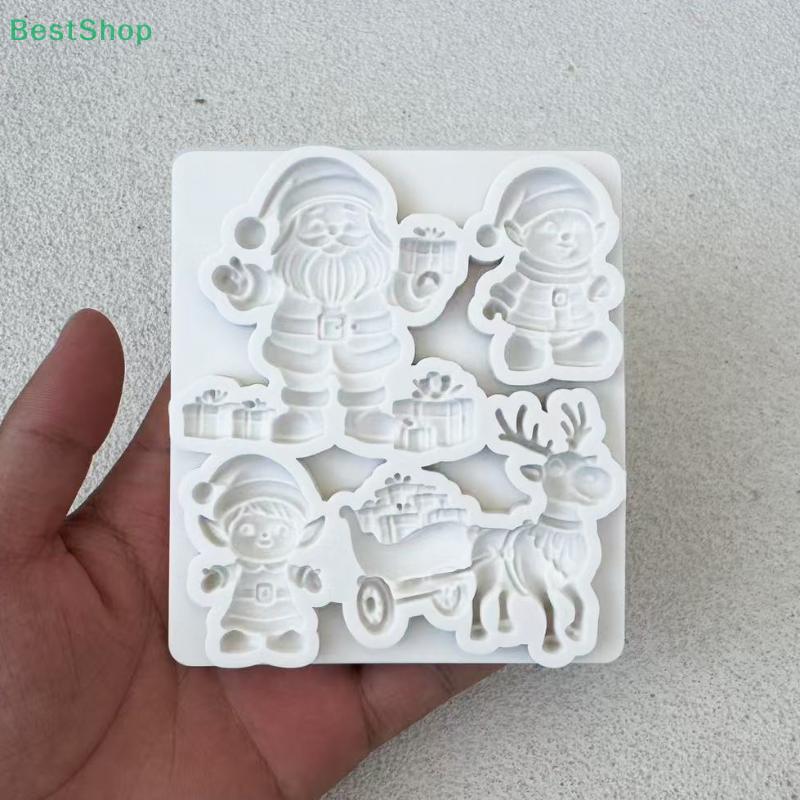 Weihnachts Fondant Silikonform, Weihnachtsmann und Rentierschlitten Schokolade DIY Backform