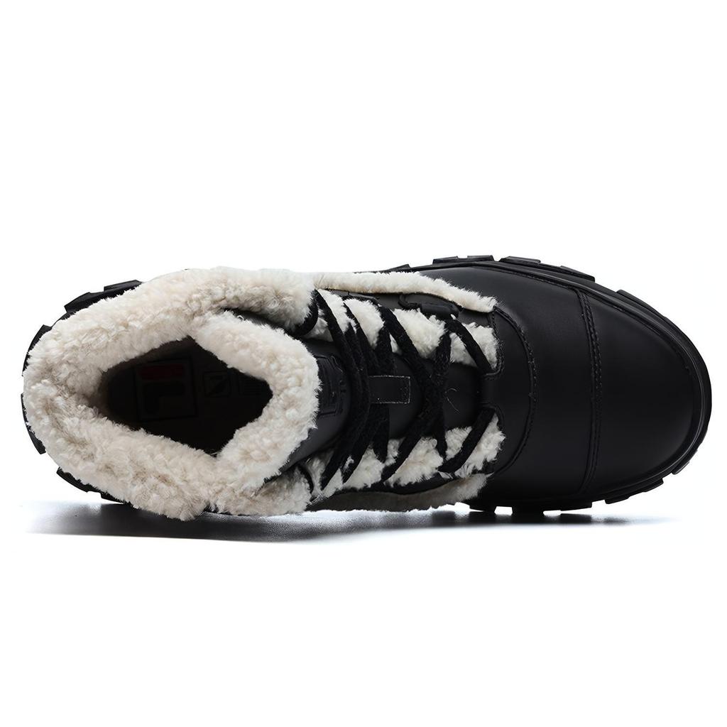 New FILA Warm Snow Boots 'Black White' Women's F12W144404FBK