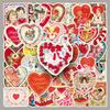 50 Blatt Retro Valentinstag Aufkleber: Cartoon-Herzen & Romantisches Graffiti für Notizbücher & Aufbewahrungsboxen