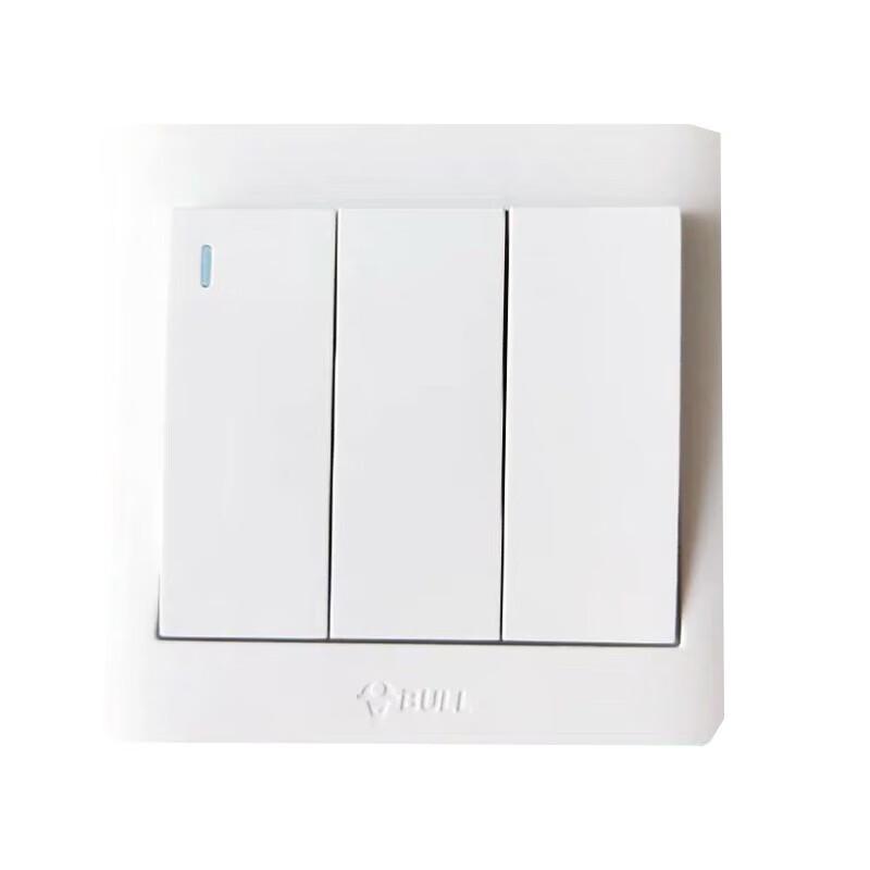 BULL 10A Wall Switch Socket Panel with Fluorescent Switch