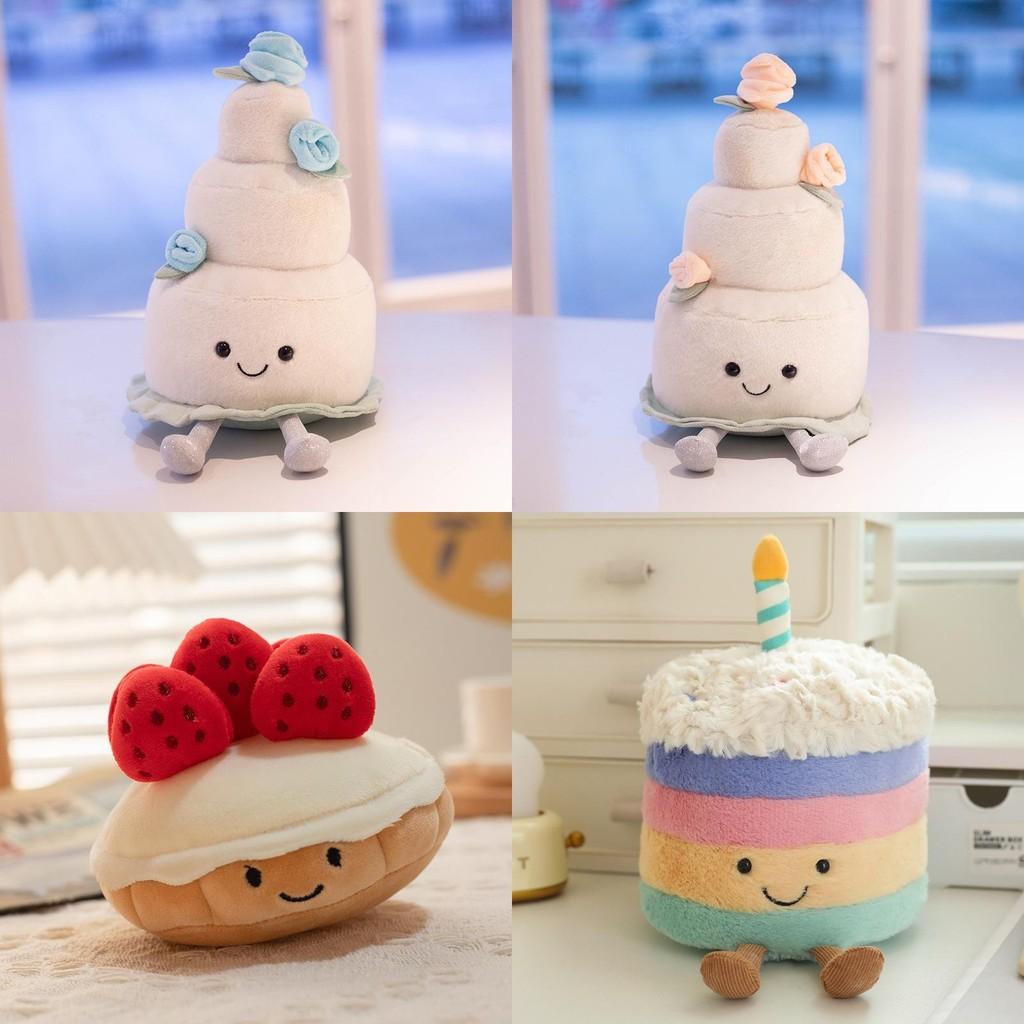 Cake Birthday Plush Toys Rainbow Cake Design Soft Stuffed Dolls Girls Gifts
