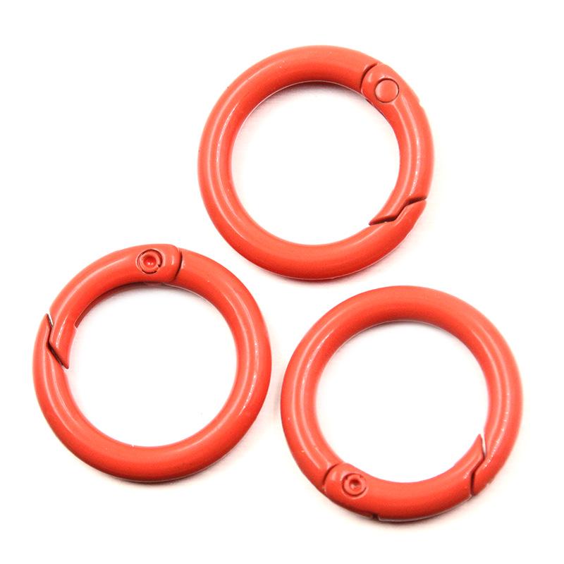 23mm DIY Metal Monochrome Spring Ring Keychain - 15 Colors