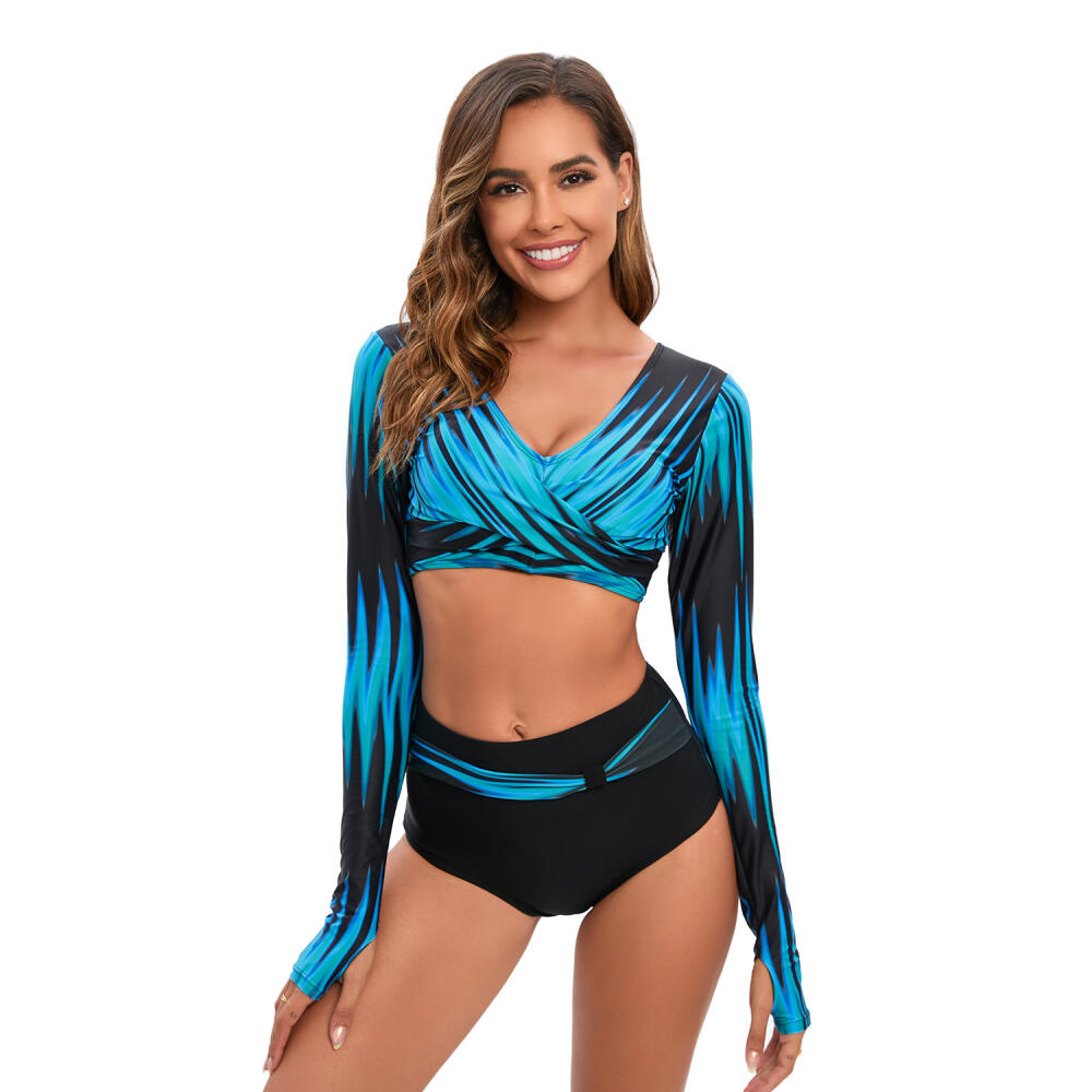 Combinaison de surf fendue à manches longues protection solaire maillot de bain pour femmes maillot de bain tendance combinaison de plongée