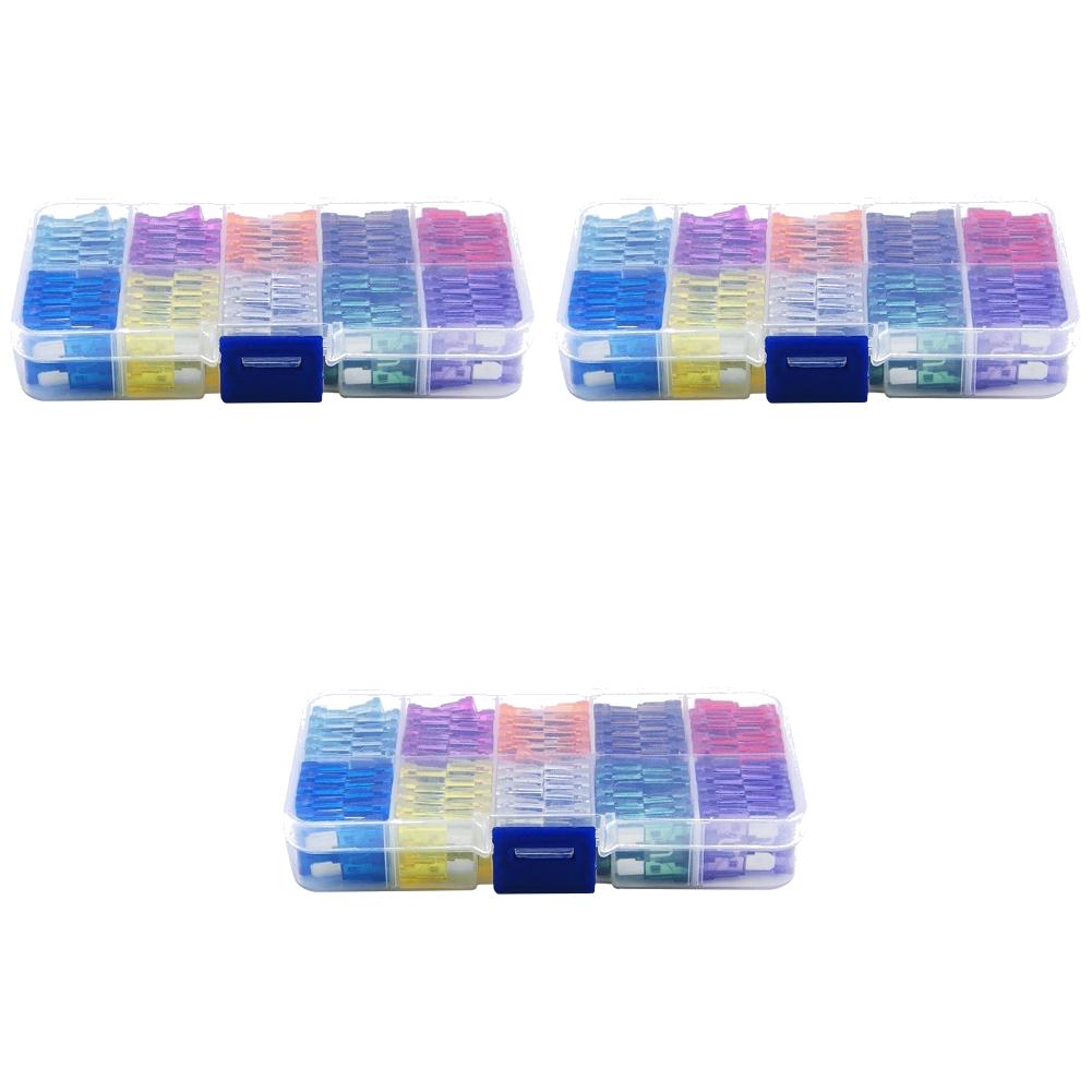 100-500Pcs Auto Fuse Kit Car Fuse Assortment Blade Type Fuse Assorted Kit with Box 2A 3A 5A 7.5A 10A 15A 20A 25A 30A 35A 10Types