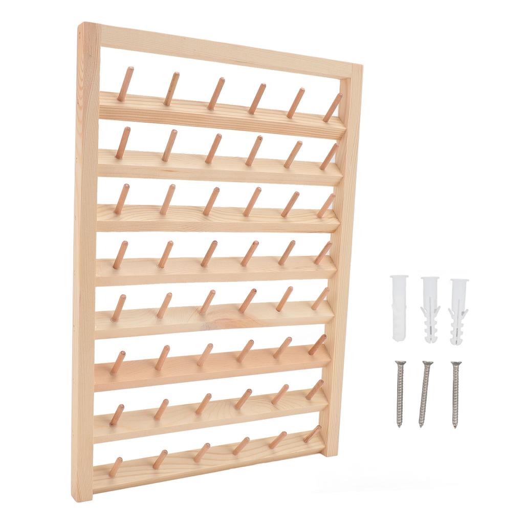 48 Spools Thread Rack Wall Mounted DIY Eco Friendly Embroidery Spool Thread Organizer for Household