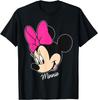 Disney Mickey und Freunde Minnie Maus Großes Gesicht T-Shirt, Schwarz, Klein