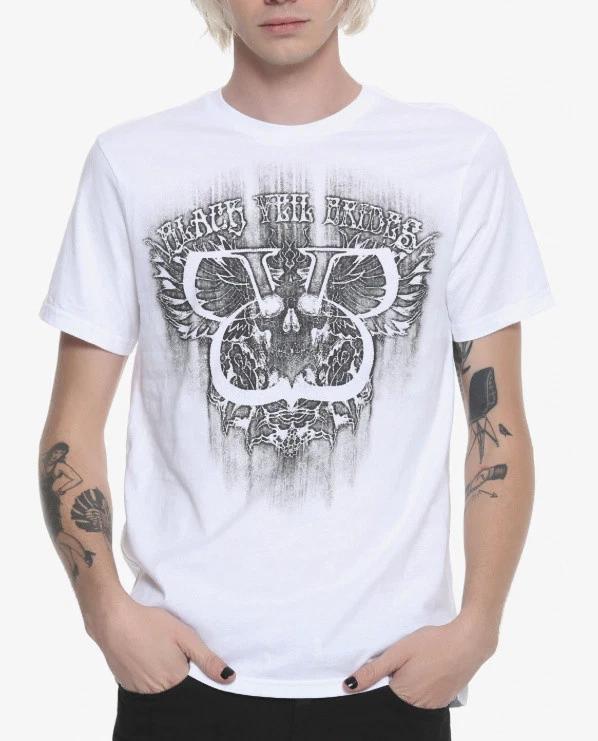 

Черная футболка с принтом WINGED SKULL от Veil Brides 100% Хлопок Мужская футболка Топ НОВАЯ 100% Оригинальная и Официальная L