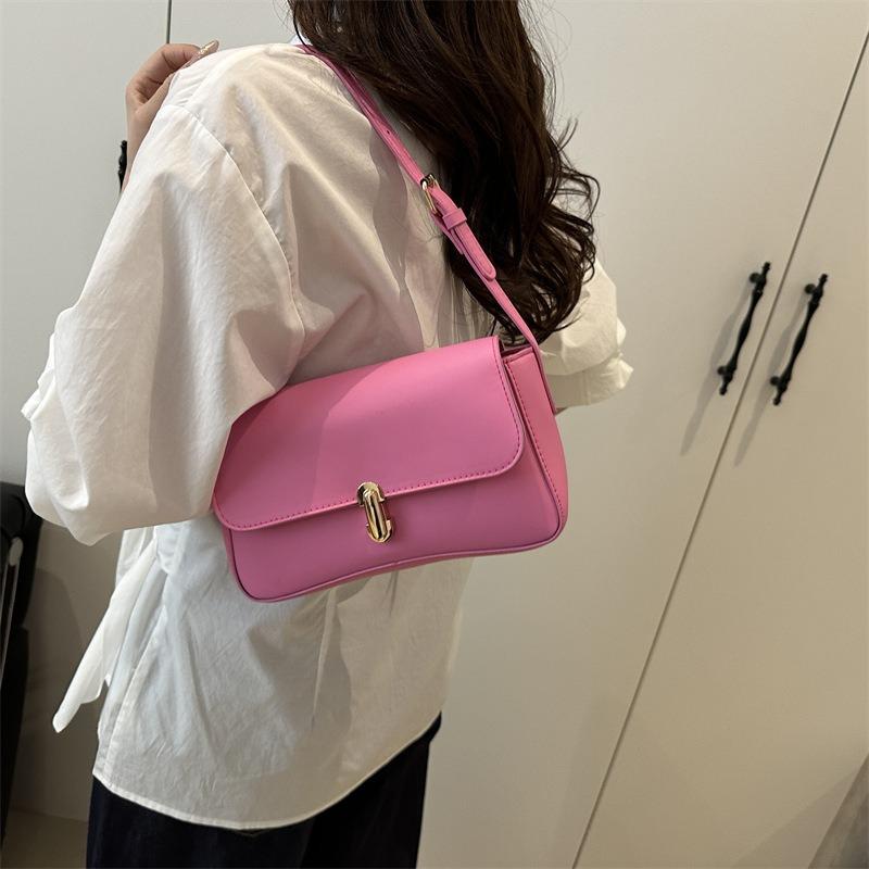 Portable underarm women's small square bag personalized trendy new lock fashionable retro underarm shoulder