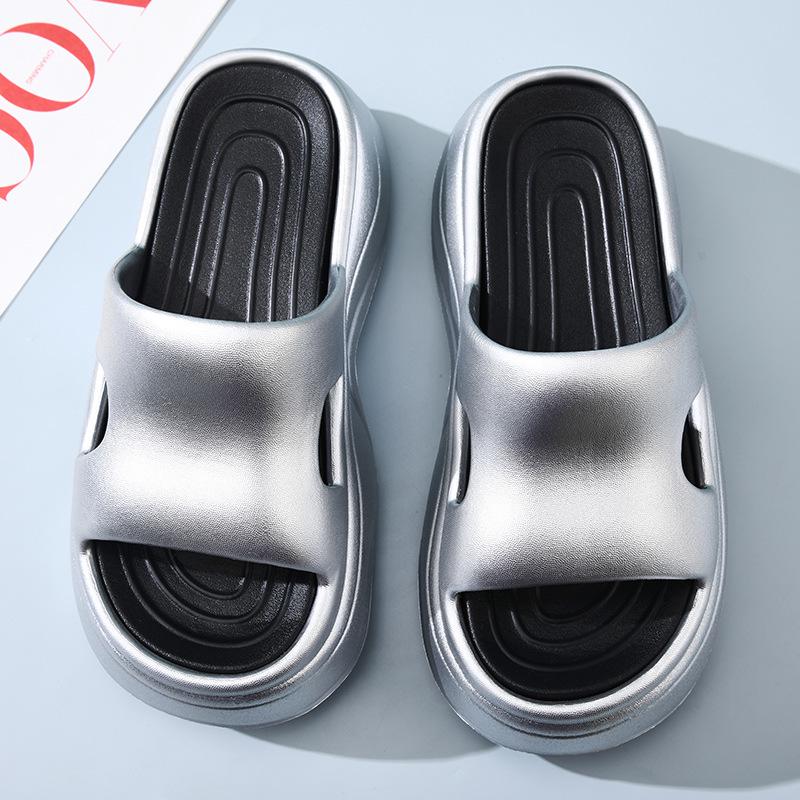 

Женские летние сандалии из ЭВА на толстой подошве, дышащие, нескользящие, увеличивающие рост 39-40 серебряный