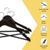 Wooden Clothes Hangers 360 Degrees Swivel Hook Non-Slip Shoulder Grooves Pants Bar Design Set of 5 Durable Wardrobe Storage