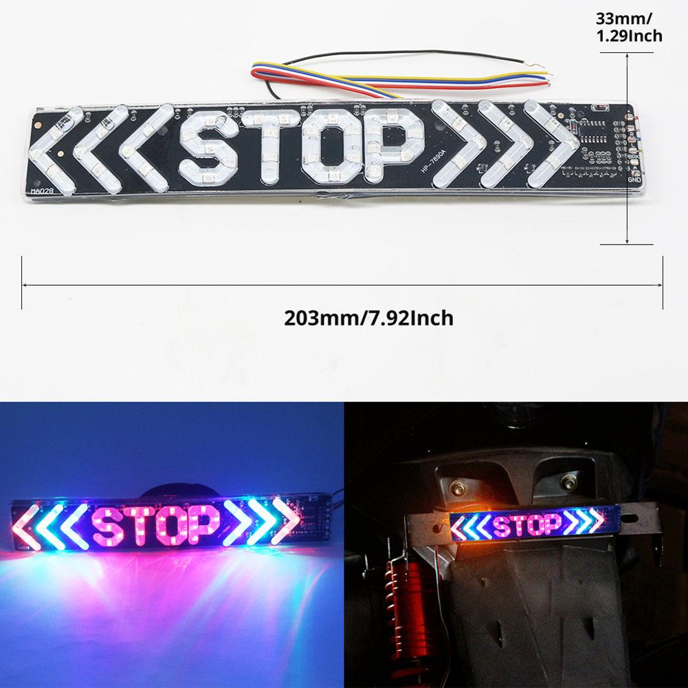 12V Motorcycle LED Warning Light Flash STOP Motor Indicator Lamp Brake Turn Signal Driving Taillight