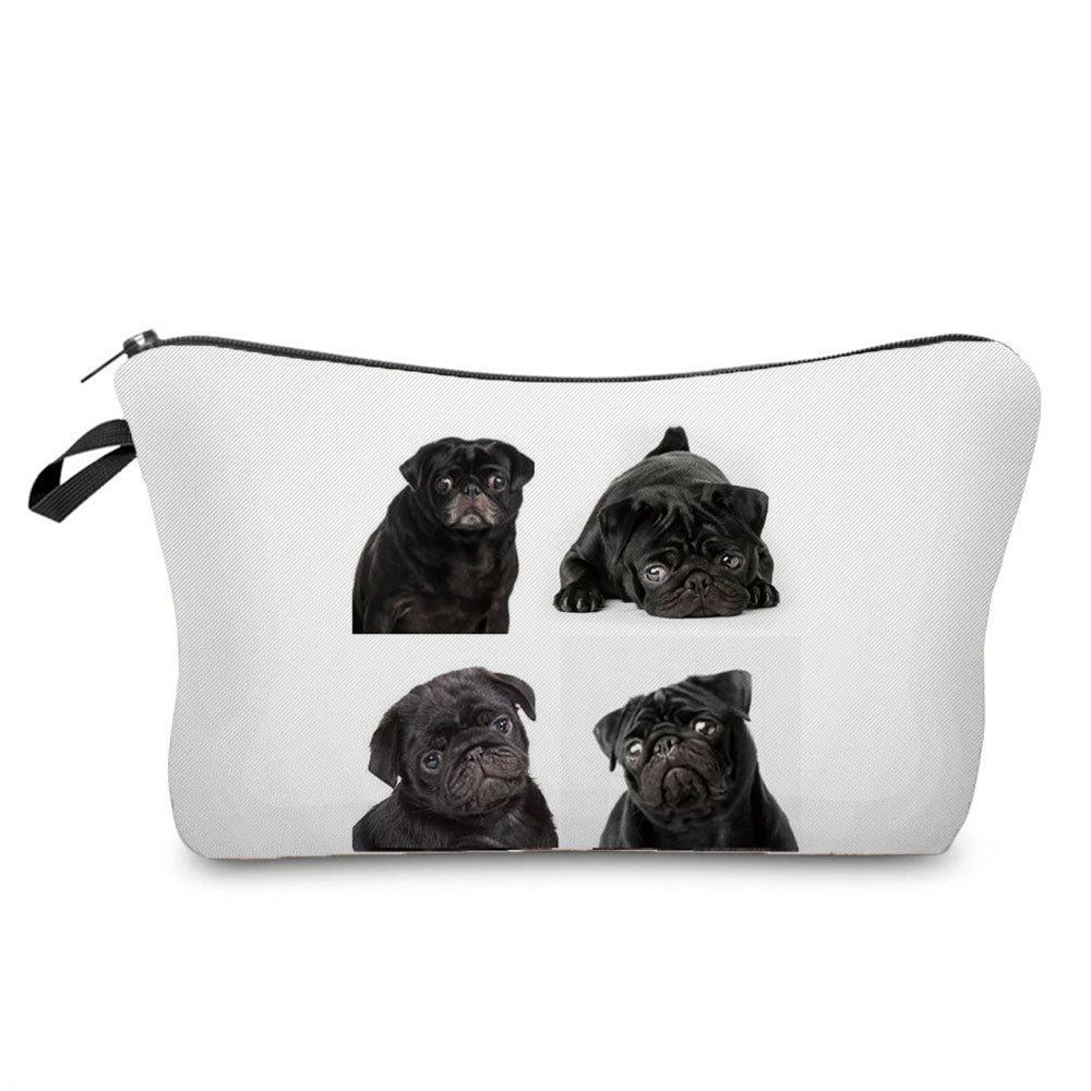 Damen Kosmetiktasche mit Hundeaufdruck Toilettenartikel Organizer Reiseaufbewahrungskoffer 6675