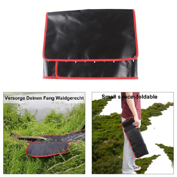 Fish Protections Pad Fishing Equipment Portable Landing Mat with Measuring Scale 140x35cm Foldable Fishing Unhooking Mat