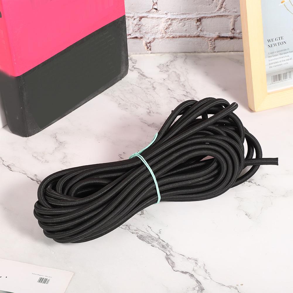 7mm 10m   32.8ft Clothes Round Elastic Rope Cord with Strong Elasticity for Clothing DIY Black