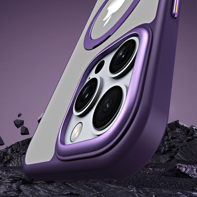 Für iPhone 16 Pro Magnetische Hülle Sturzsichere TPU+Acryl Ständer Handyhülle